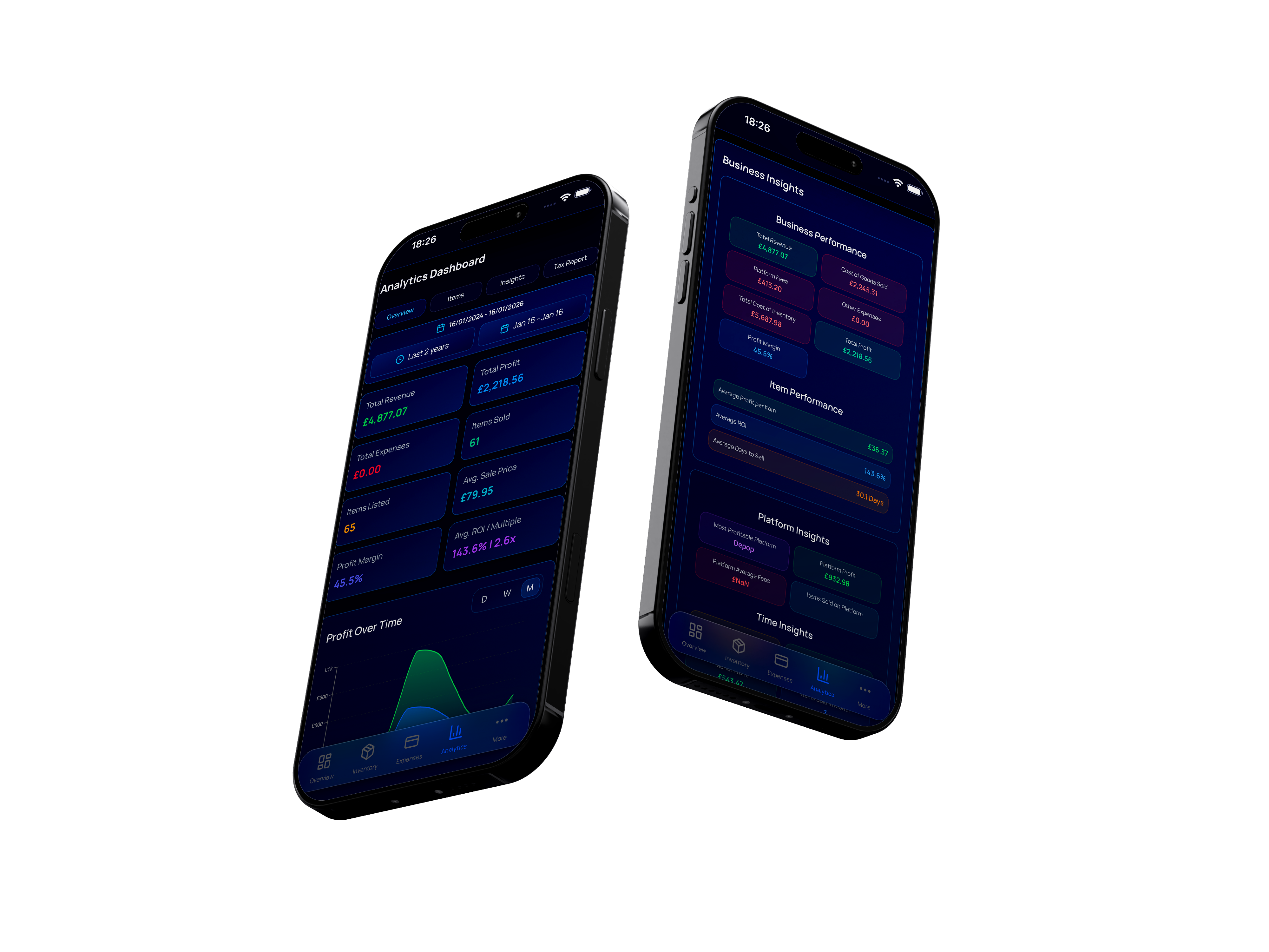 Resell Vault app inventory management view